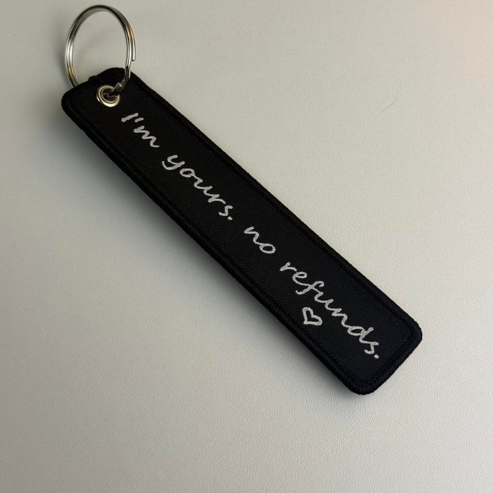 Unbranded I'm Yours No Refunds Black Fabric Keychain Streetwear Y2K Accessory